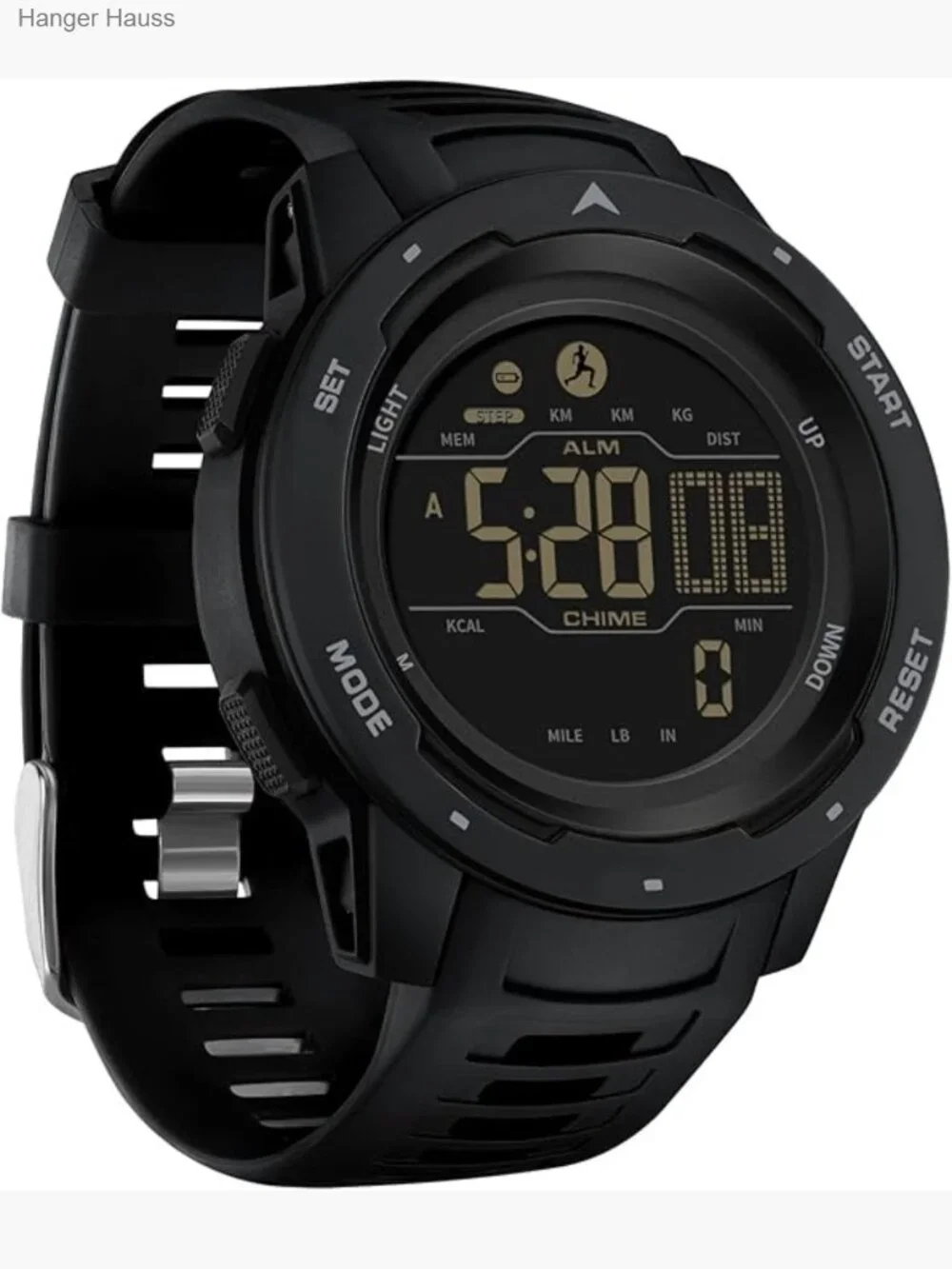 Men's Digital Sport Watch Pedometer Step Counter Alarm LED